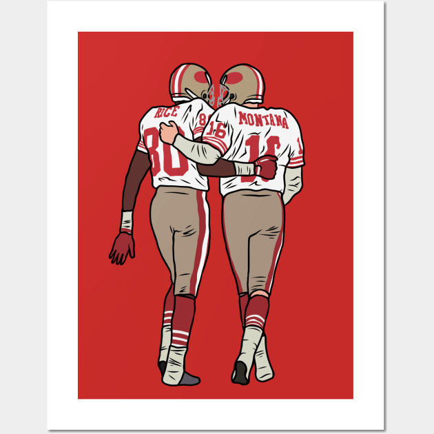 Jerry Rice and Joe Montana Wall Art by rattraptees